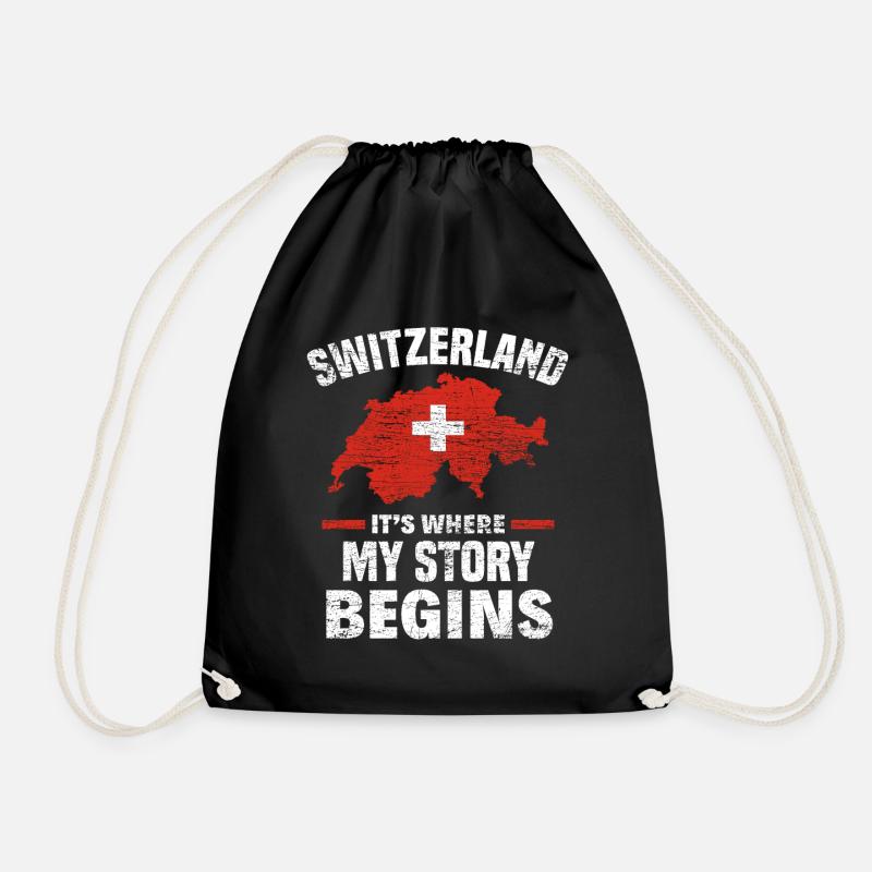 Schweiz - Turnbeutel - Schwarz