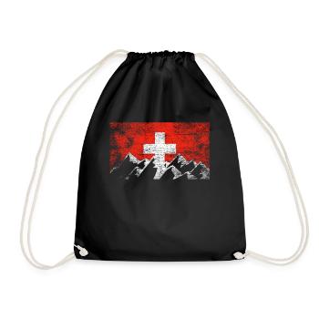Montagnes de Suisse - Sac de sport léger - noir - Devant