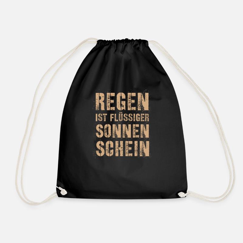 Regen ist flüssiger Sonnenschein - Turnbeutel - Schwarz