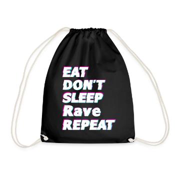 Raver Geschenkidee - Turnbeutel - Schwarz - Vorne