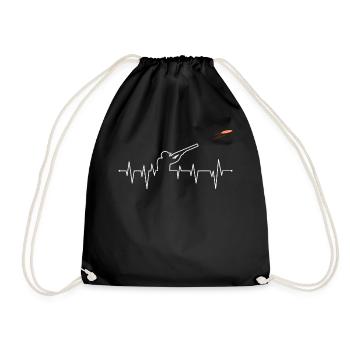 Skeet Shooter Heartbeat - Drawstring Bag - black - Front