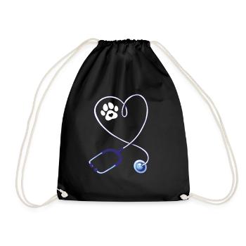 Vet Tech Stethoscope - Drawstring Bag - black - Front