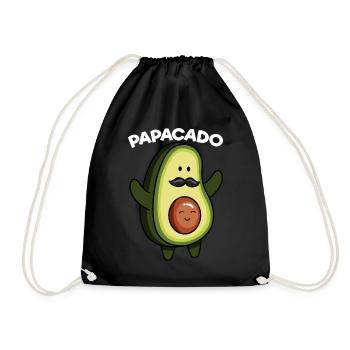 Papacado Avocado Pregnancy Announcement Vegan Dad - Turnbeutel - Schwarz - Vorne