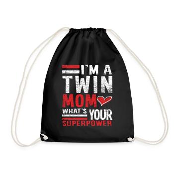 Maman jumelle - Sac de sport léger - noir - Devant
