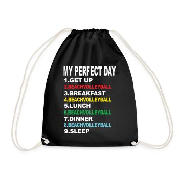 My Perfect Day Beach Volleyball - Drawstring Bag - black - Front