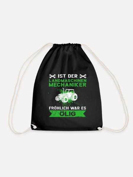 Landmaschinenmechaniker Landmaschinen Beruf Spruch - Turnbeutel - Schwarz