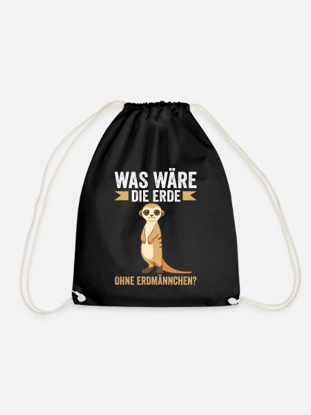 Umweltschutz Erdmännchen Erdmännchen - Turnbeutel - Schwarz