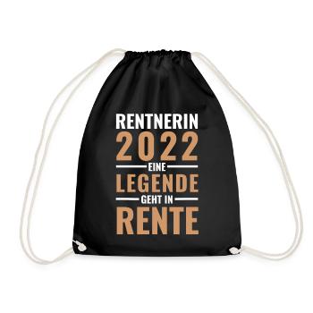 Rentnerin 2022 - Eine Legende geht in Rente - Turnbeutel - Schwarz - Vorne