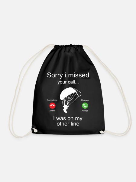 Sorry I Missed Your Call Paragleiter - Turnbeutel - Schwarz
