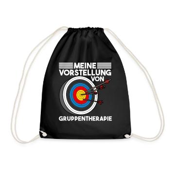 Bogenschießen Gruppentherapie Pfeil Bogen Therapie - Turnbeutel - Schwarz - Vorne