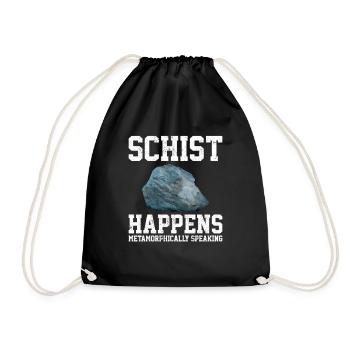 schist happens, geologist - Turnbeutel - Schwarz - Vorne