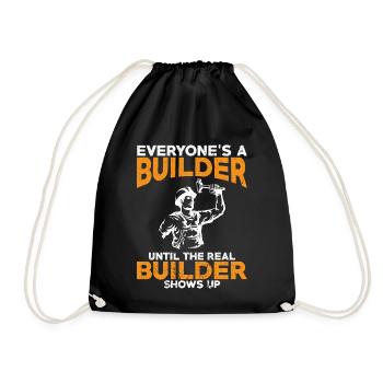 Jeder ist ein Baumeister - Builder thirt Gifts - Turnbeutel - Schwarz - Vorne