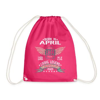 Legends Born in April 1966 - Drawstring Bag - fuchsia - Front