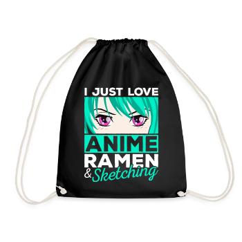 Ich Liebe Einfach Anime Ramen Sketching Manga Gift - Turnbeutel - Schwarz - Vorne