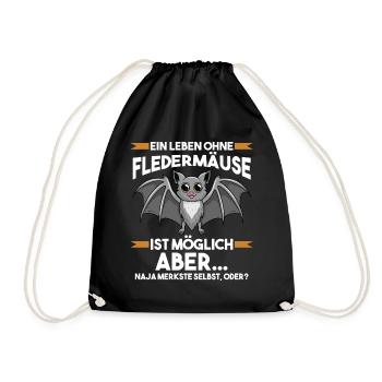 Fledermaus - Turnbeutel - Schwarz - Vorne