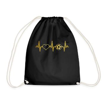 Battement de cœur de football - Sac de sport léger - noir - Devant