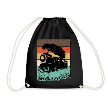 Train rétro - Sac de sport léger - noir - Devant