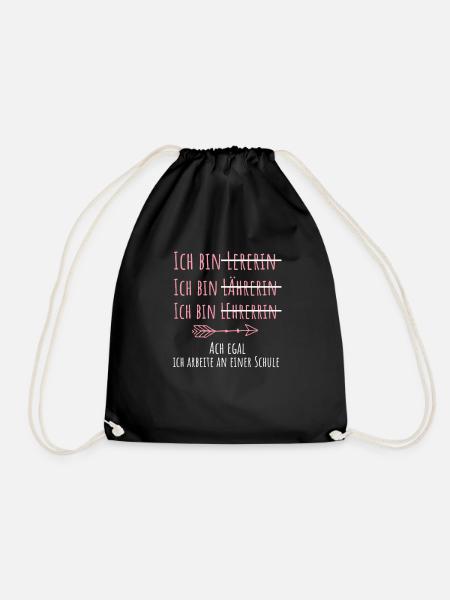 Lehrerin Geschenk lustiger Spruch - Turnbeutel - Schwarz