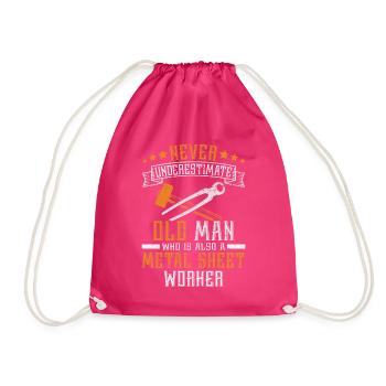 Sheet Metal Working For A Sheet Metal Worker - Drawstring Bag - fuchsia - Front