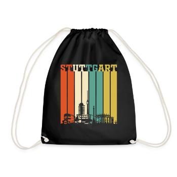 Stuttgart | Stuttgart Geschenk Skyline - Turnbeutel - Schwarz - Vorne