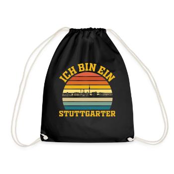 Stuttgart | Ich bin ein Stuttgarter - Turnbeutel - Schwarz - Vorne
