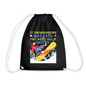 Snowboarding Snowboard If - Drawstring Bag - black - Front