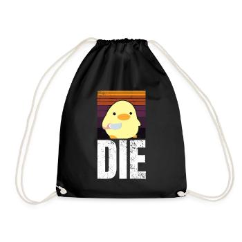 LE Canard Die Die avec Couteau Canard Avec Couteau Mème - Sac de sport léger - noir - Devant