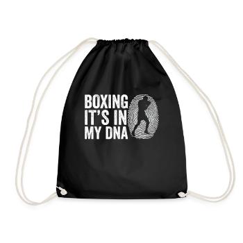 Boxen Boxer Boxhandschuhe Boxkampf Geschenk - Turnbeutel - Schwarz - Vorne