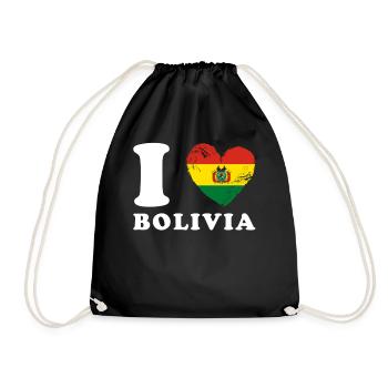 Ich liebe Bolivien - Turnbeutel - Schwarz - Vorne