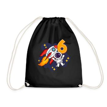 Astronaute spatial de 6 ans 6e anniversaire - Sac de sport léger - noir - Devant