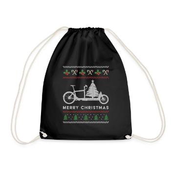 Lastenfahrrad Ugly Christmas Sweater - Turnbeutel - Schwarz - Vorne