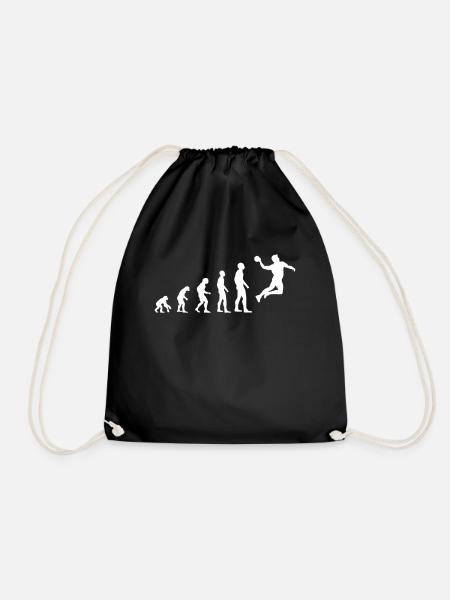 Handball Sport Handballspieler Evolution Geschenk - Turnbeutel - Schwarz