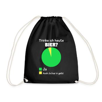 Werde Ich Heute Bier Trinken? Lustige Diagramme - Turnbeutel - Schwarz - Vorne