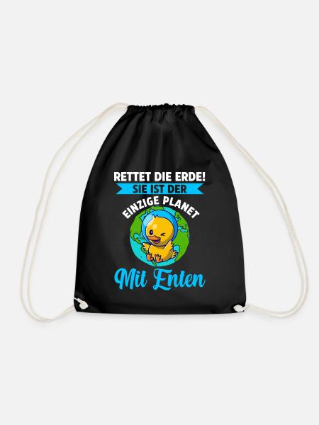 Umweltschutz Ente Tierschutz Enten - Turnbeutel - Schwarz