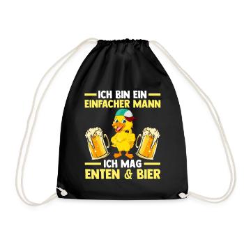 Ente Bier Enten - Turnbeutel - Schwarz - Vorne