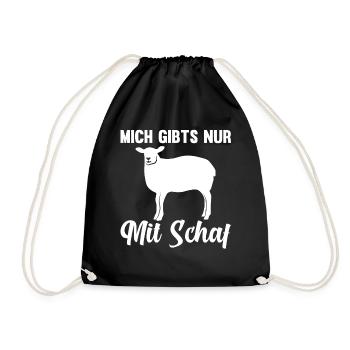 Mich gibt’s nur mit Schaf - Turnbeutel - Schwarz - Vorne