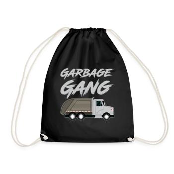 Garbage Truck Garbage Recycling Garbage Collection Garbage Man - Drawstring Bag - black - Front