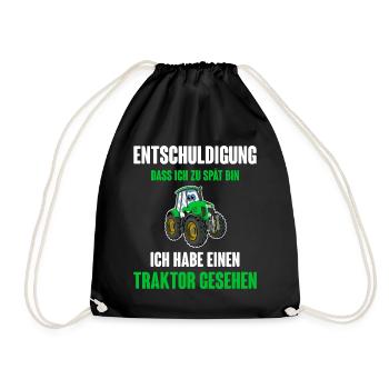 Traktor - Turnbeutel - Schwarz - Vorne