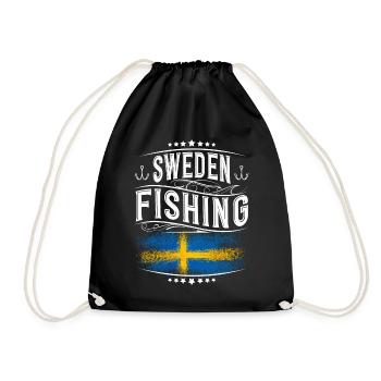 Suède Pêche Pêcheur Pêcheur - Sac de sport léger - noir - Devant