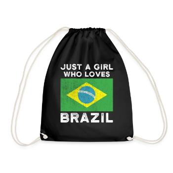 Just a girl who loves Brasilien - Turnbeutel - Schwarz - Vorne