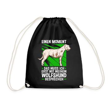 Mit meinem Wolfshund besprechen Irish Wolfhound - Turnbeutel - Schwarz - Vorne