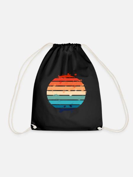 Splatter Retro Sunset - Turnbeutel - Schwarz