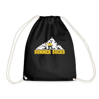 Summer Sucks Snowy Mountains Snowboard - Drawstring Bag - black - Front