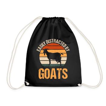Easily Distracted By Goats - Drawstring Bag - black - Front