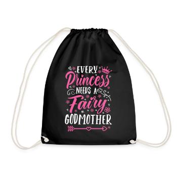 Every Princess Needs A Fairy Godmother - Drawstring Bag - black - Front