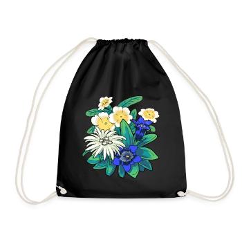 Austria Flowers Flower Mountains Mountains Nature Flora - Drawstring Bag - black - Front