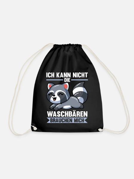 Waschbären Waschbär - Turnbeutel - Schwarz