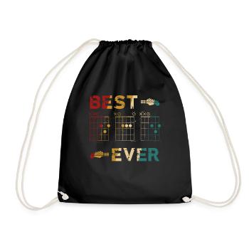 Gitarre Best Dad Ever Hidden Message Akkord für eine - Turnbeutel - Schwarz - Vorne