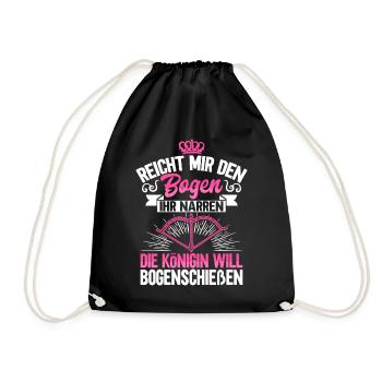 Bogenschützin Geschenk Bogenschießen Bogensport - Turnbeutel - Schwarz - Vorne