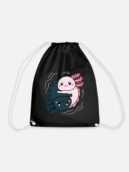 Axolotl Yinyang - Turnbeutel - Schwarz